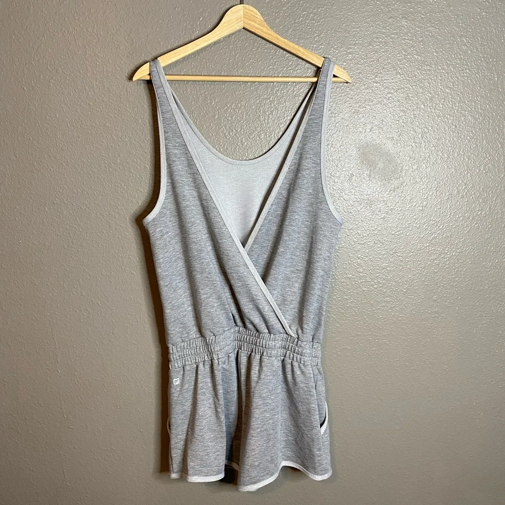 Fabletics Light Gray Athletic Tank‎ Jumpsuit.